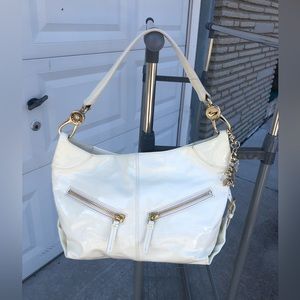 Dooney & Bourke White Patent Leather Buckle Handbag